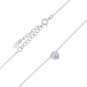 A cz heart charms 925 silver chain necklace