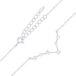 A pisces star constellation rhodium plated 925 silver necklace
