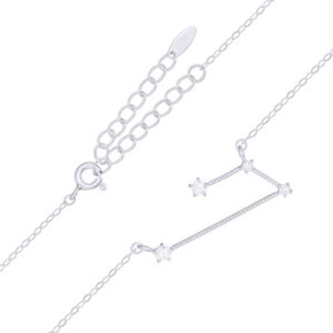 An aries star constellation rhodium plated 925 silver necklace