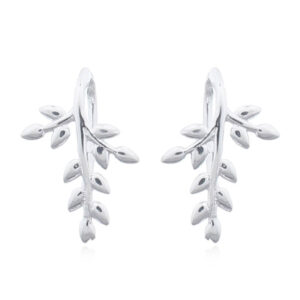 A pair of puffy leaves 925 drop earrings with 925 silver