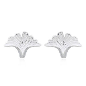 A pair of ginkgo silver leaf 925 stud earrings