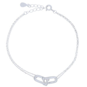 A interlocked u shapes chain bracelet 925 silver