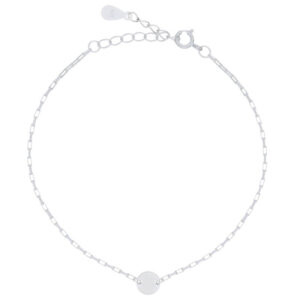 A centre disc in 925 silver tube box chain bracelet