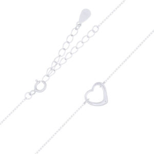 A heart 925 silver sterling silver chain necklace