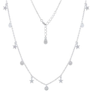 A 925 silver star discs 925 chain necklace