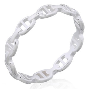 A d anchors linked 925 silver stack ring