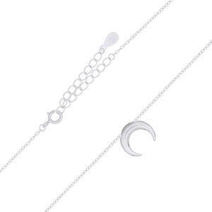 A chubby crescent moon 925 silver chain necklace