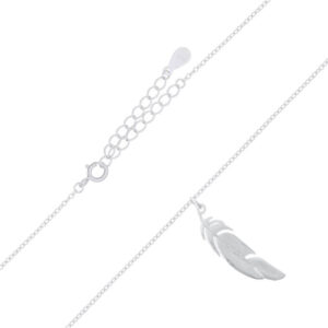 A polished plain feather 925 silver chain necklace