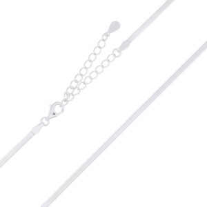 A flat snake 925 silver soft choker necklace