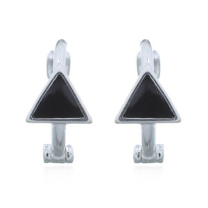 A pair of black triangle huggie hoop earrings 925 silver