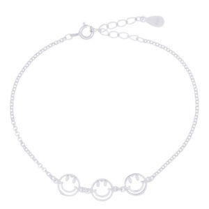 A smiling faces silver 925 chain bracelet