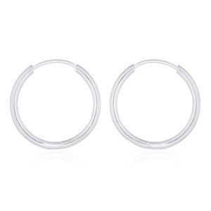 A pair of bigger round 925 silver huggie hoop earrings