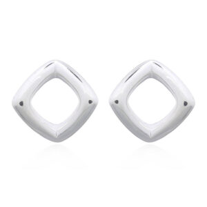 A pair of curly figured square 925 silver stud earrings