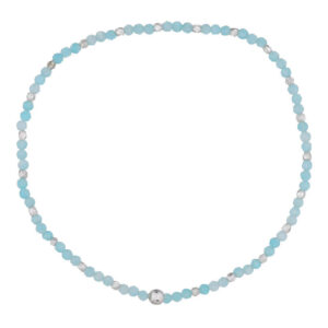 An amazonite with 925 silver three spacer stretchable bracelet