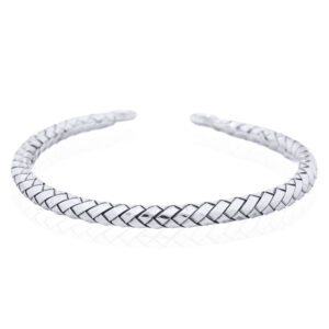 A braided vintage silver bangle