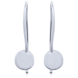 A pair of sterling silver sphere earrings generous curved wires