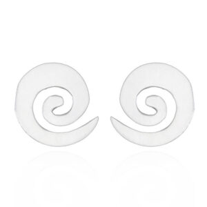 A pair of fancy small sterling silver stud earrings cut out twirl