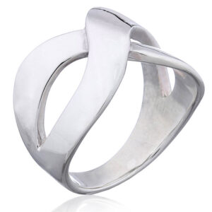 A open entwined bands shiny sterling silver fashion ring