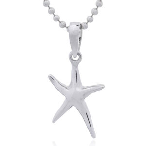 A sterling silver starfish charm pendant sealife jewelry