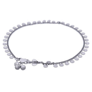 A incorporated bright shiny discs in fine chain 925 silver anklet