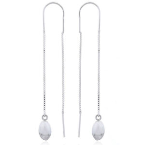A pair of sterling silver threader earrings cute drops on box chains