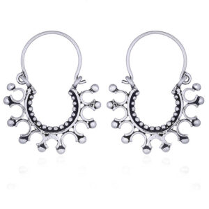 A pair of bali designer hoop earrings sterling silver fancy style mix