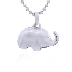 A 3 dimensional small silver elephant pendant