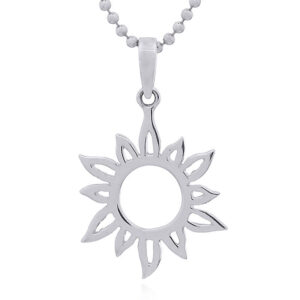 A sterling silver pendant fancy shining open sun charm