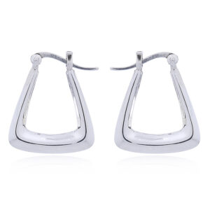 A pair of hallmarked sterling silver earrings chic trapezium hoops
