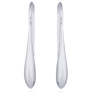 A pair of petite high polish finish 925 silver droplets earrings