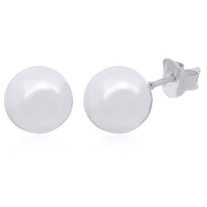 A pair of petite 10 mm ball sterling silver ear stud earrings