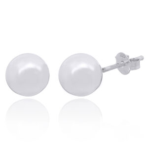 A pair of 6 mm sterling silver ball stud earrings