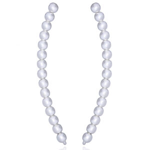 A pair of rolling spheres in line sterling silver earrings