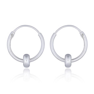 A pair of 4 mm spinner hoop sterling silver earrings