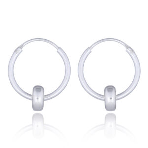 A pair of 6 mm spinner hoop sterling silver earrings