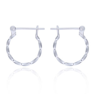 A pair of twisted lightweight 925 silver hoop earrings
