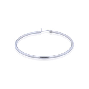 A pair of 50mm round silver hoop earrings