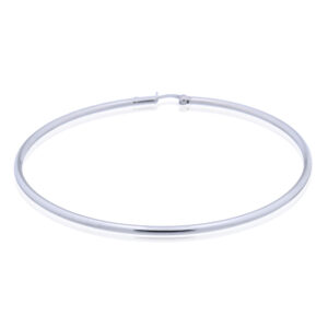 A pair of 70mm round silver hoop earrings