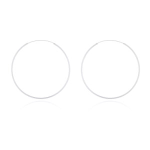 A pair of delicate 70mm silver hoop earrings