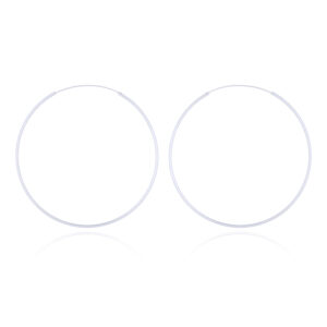 A pair of extra large 80mm silver hoop earrings