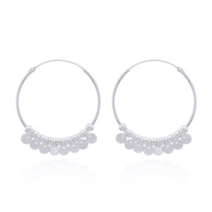 A pair of sterling silver shaker hoop earrings