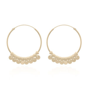 A pair of yellow gold plated shaker hoop earrings