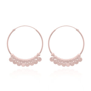 A pair of rose gold plated shaker hoop earrings