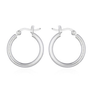 A pair of circle hoop 925 silver earrings