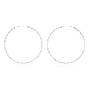 A pair of 58 mm sterling twisted silver wire hoop earrings