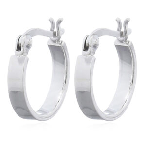 A pair of 14 mm circle flat 925 silver hoop earrings
