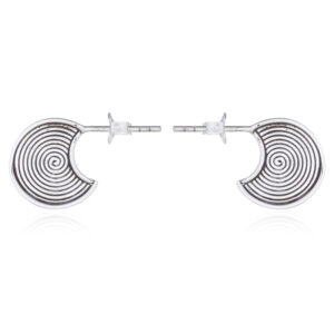 A pair of small unique spiral stud earrings 925 silver