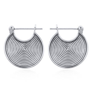 A pair of spiral hoops 17mm 925 silver earrings