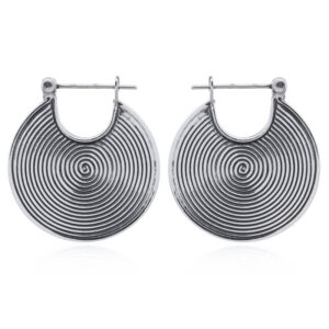 A pair of spiral hoops 22mm 925 silver earrings