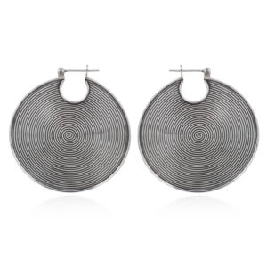 A pair of spiral hoops 36mm 925 silver earrings